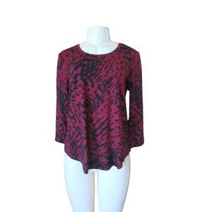 NWT, JM Collectible Red/Black Jungle Beat Cheetah Print Top SZ PM